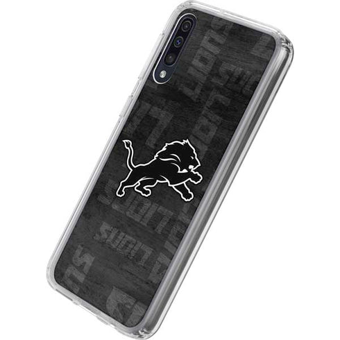 NFL Detroit Lions Black & White Galaxy A50 Clear Case